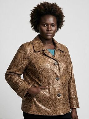 Erin London Women Gold Embroidery Classic Style Dress Jacket Size XL